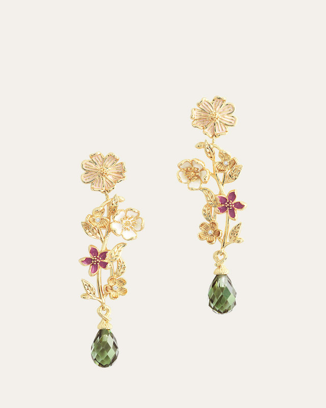 Wildflowers Stone Drop Earrings